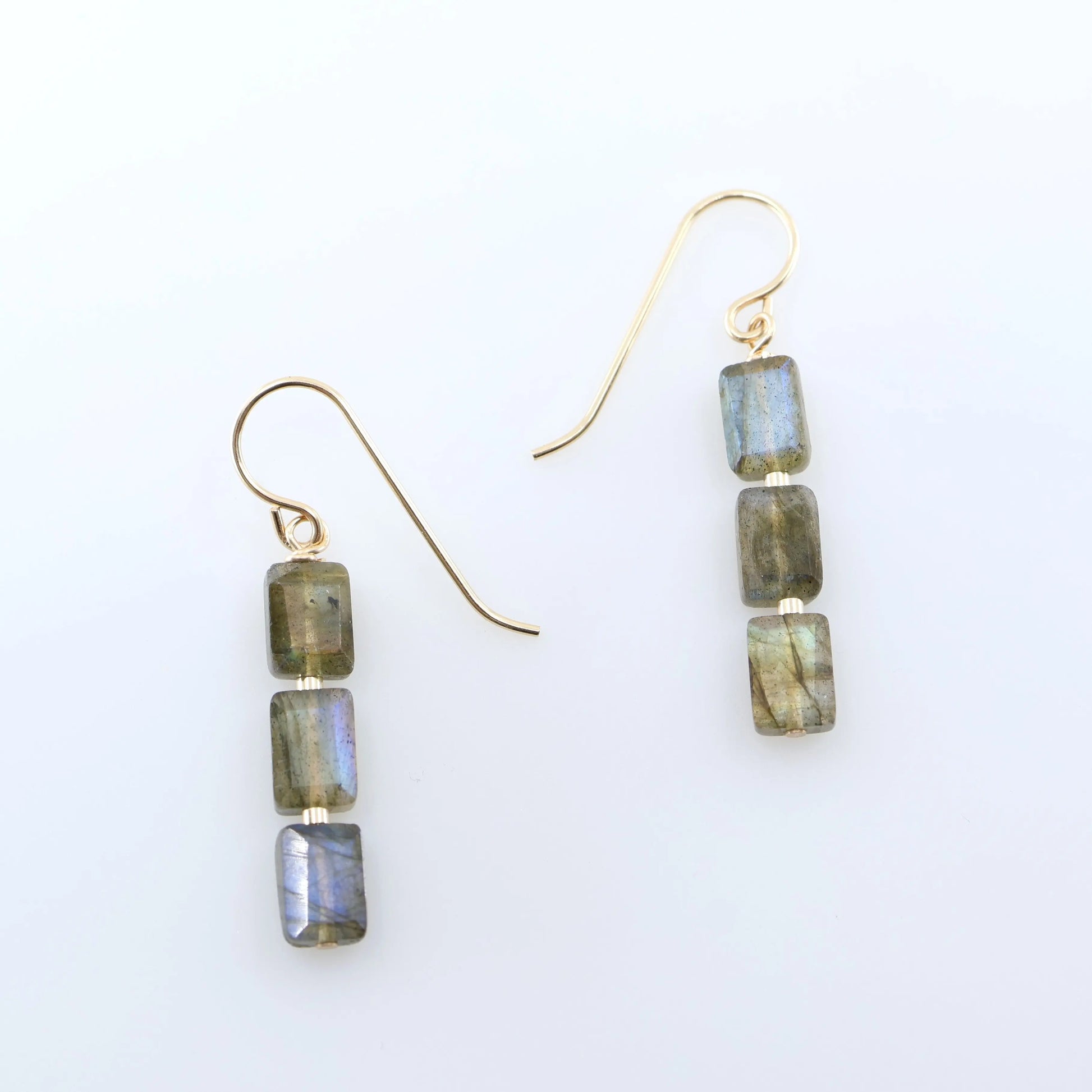Labradorite Rectangle Stack Earrings J.Mills Studio