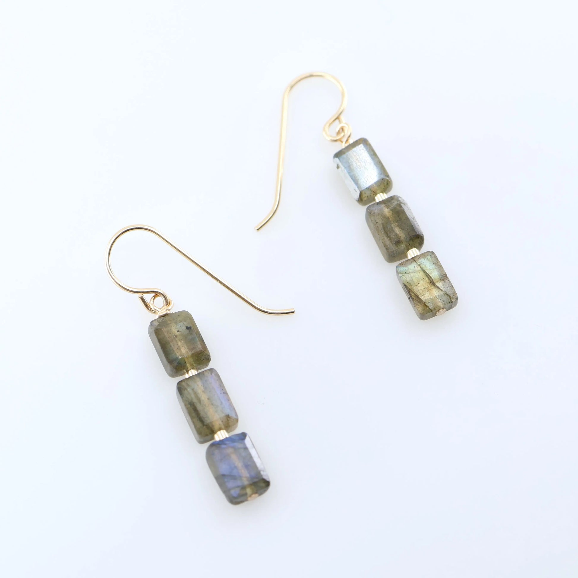 Labradorite Rectangle Stack Earrings J.Mills Studio