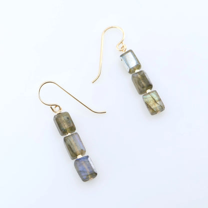 Labradorite Rectangle Stack Earrings J.Mills Studio