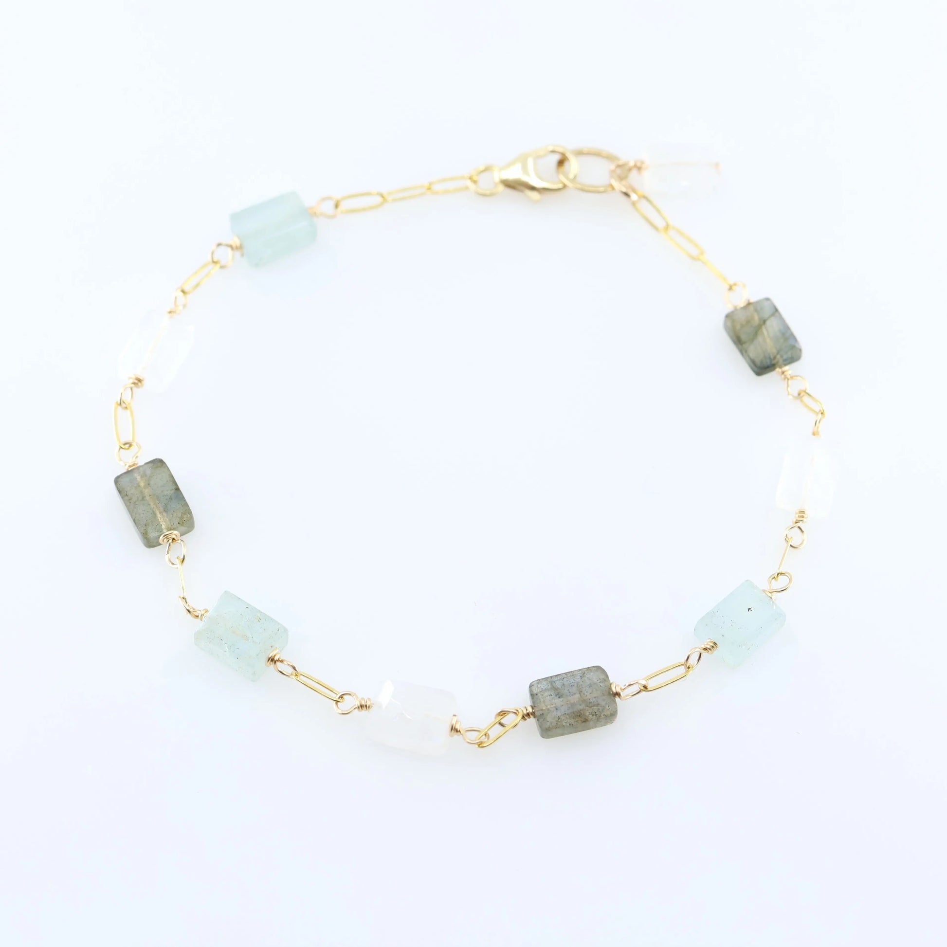Small Rectangle Cut Mixed Gemstone Bracelet J.Mills Studio