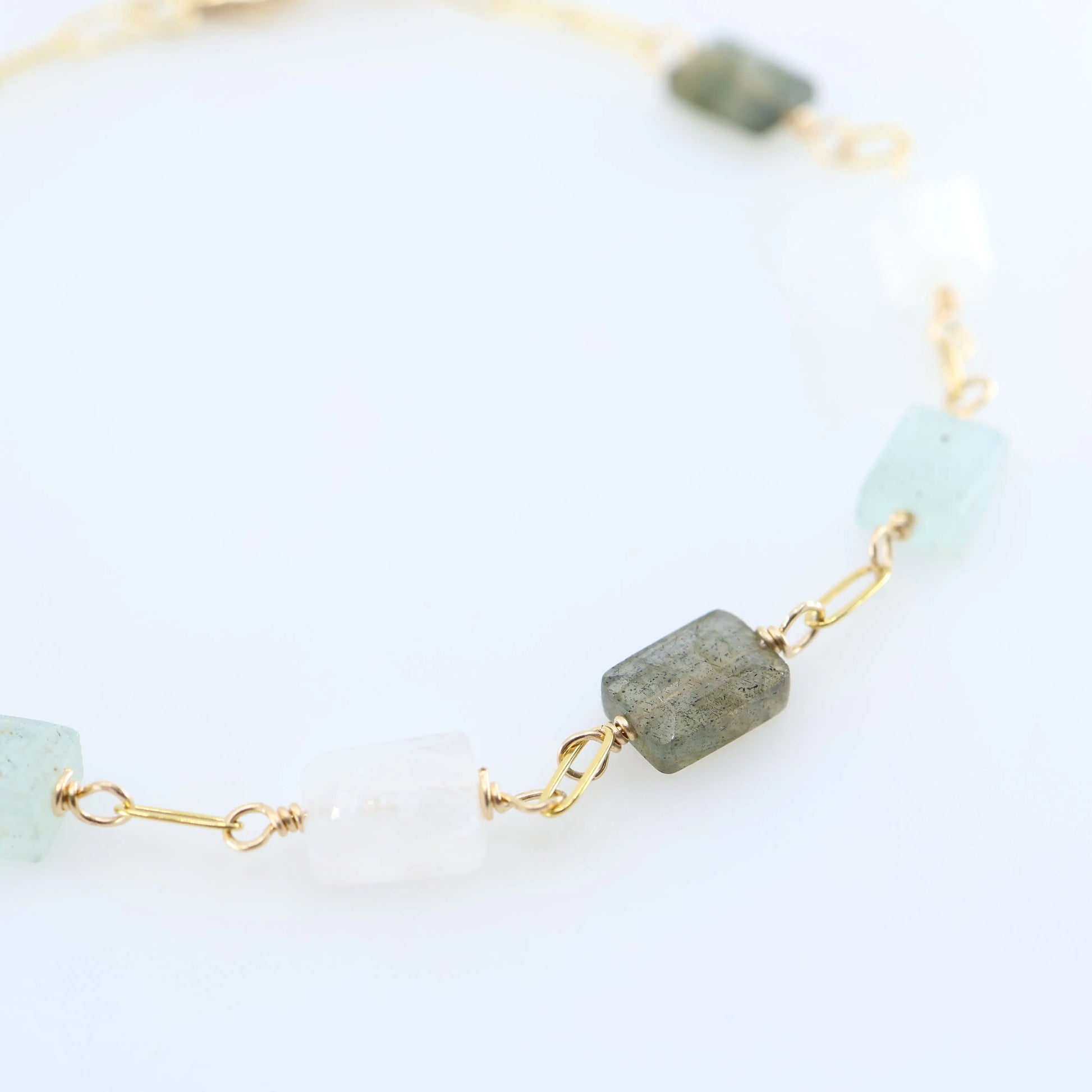 Small Rectangle Cut Mixed Gemstone Bracelet J.Mills Studio