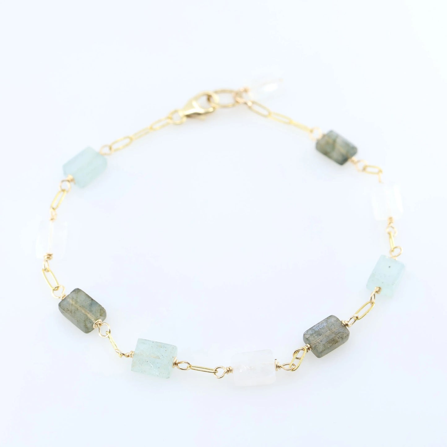 Small Rectangle Cut Mixed Gemstone Bracelet J.Mills Studio