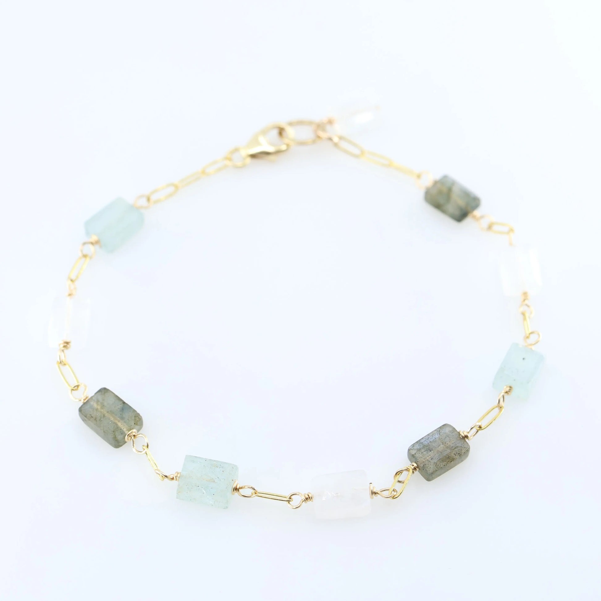Small Rectangle Cut Mixed Gemstone Bracelet J.Mills Studio