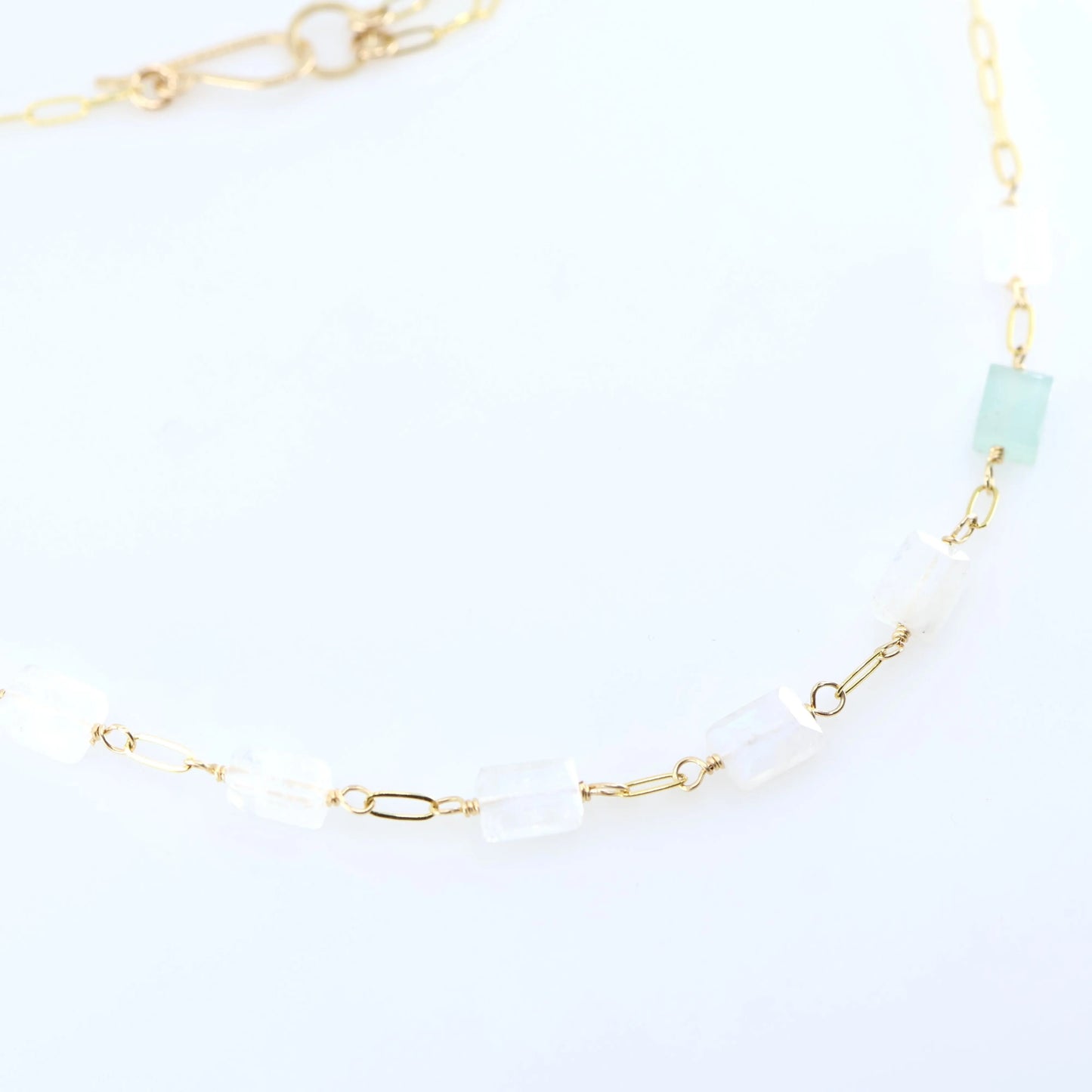 7 Drop Rectangle Moonstone Gemstone Necklace J.Mills Studio
