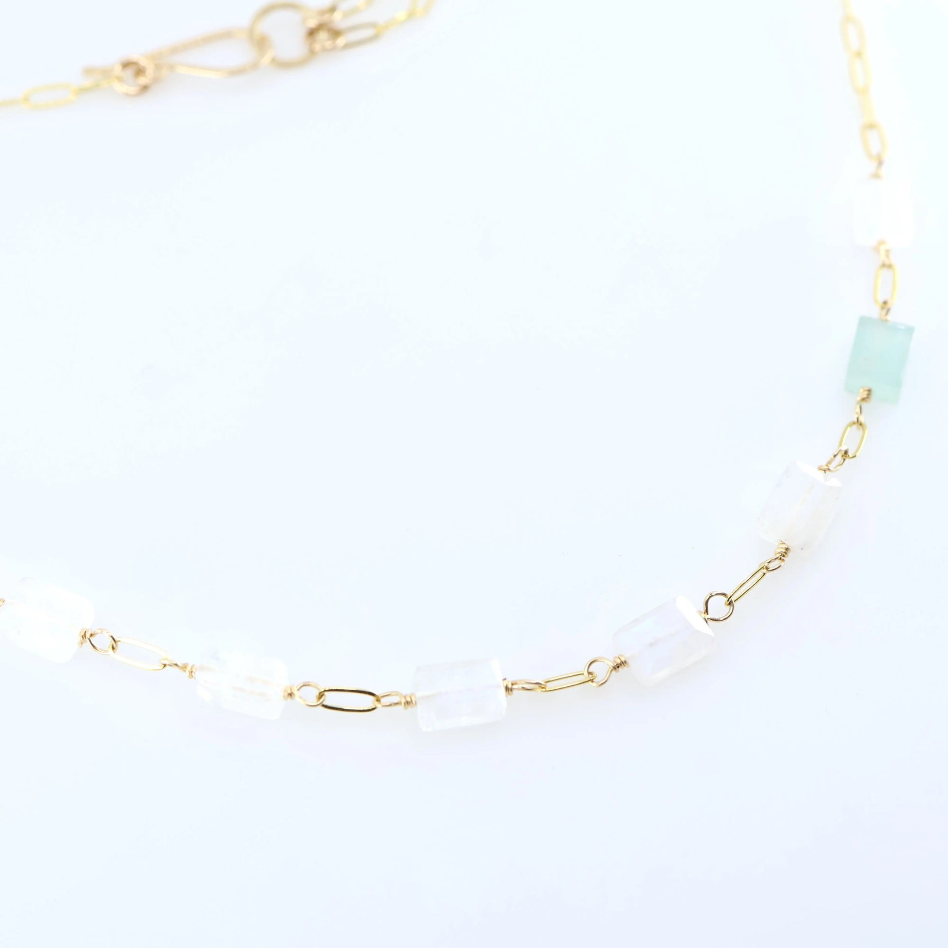 7 Drop Rectangle Moonstone Gemstone Necklace J.Mills Studio