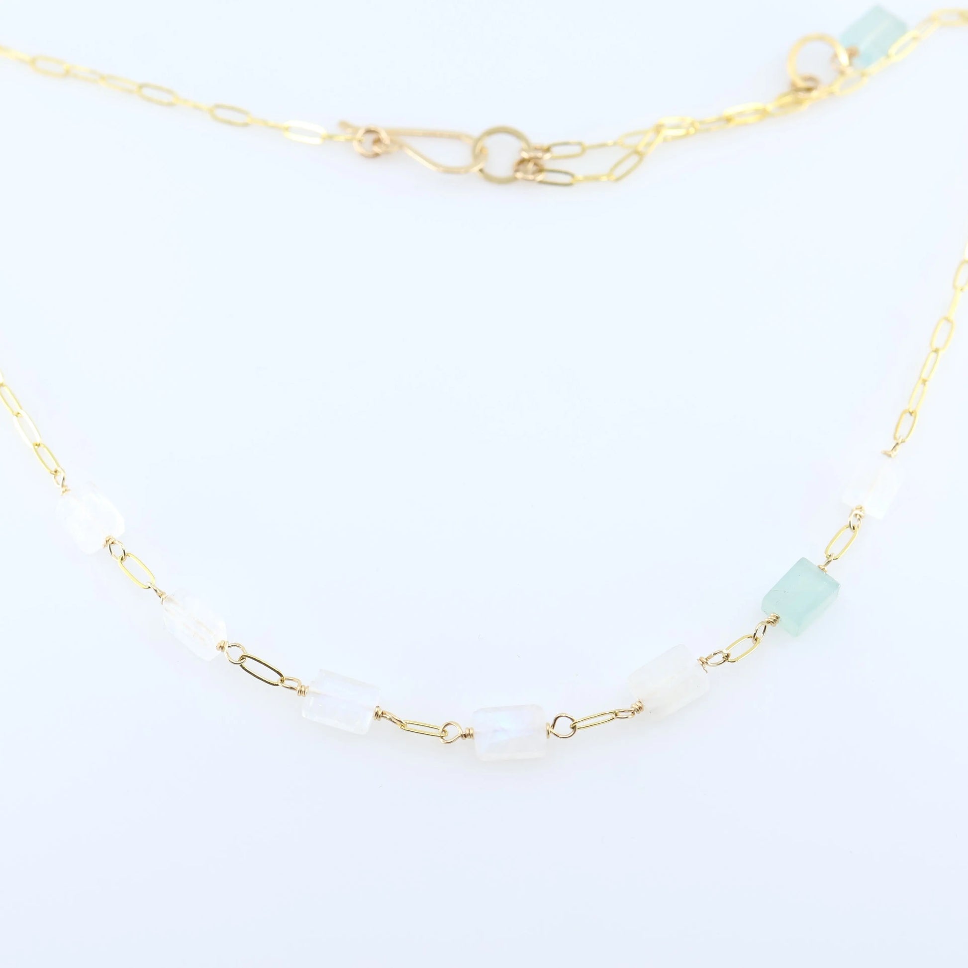 7 Drop Rectangle Moonstone Gemstone Necklace J.Mills Studio