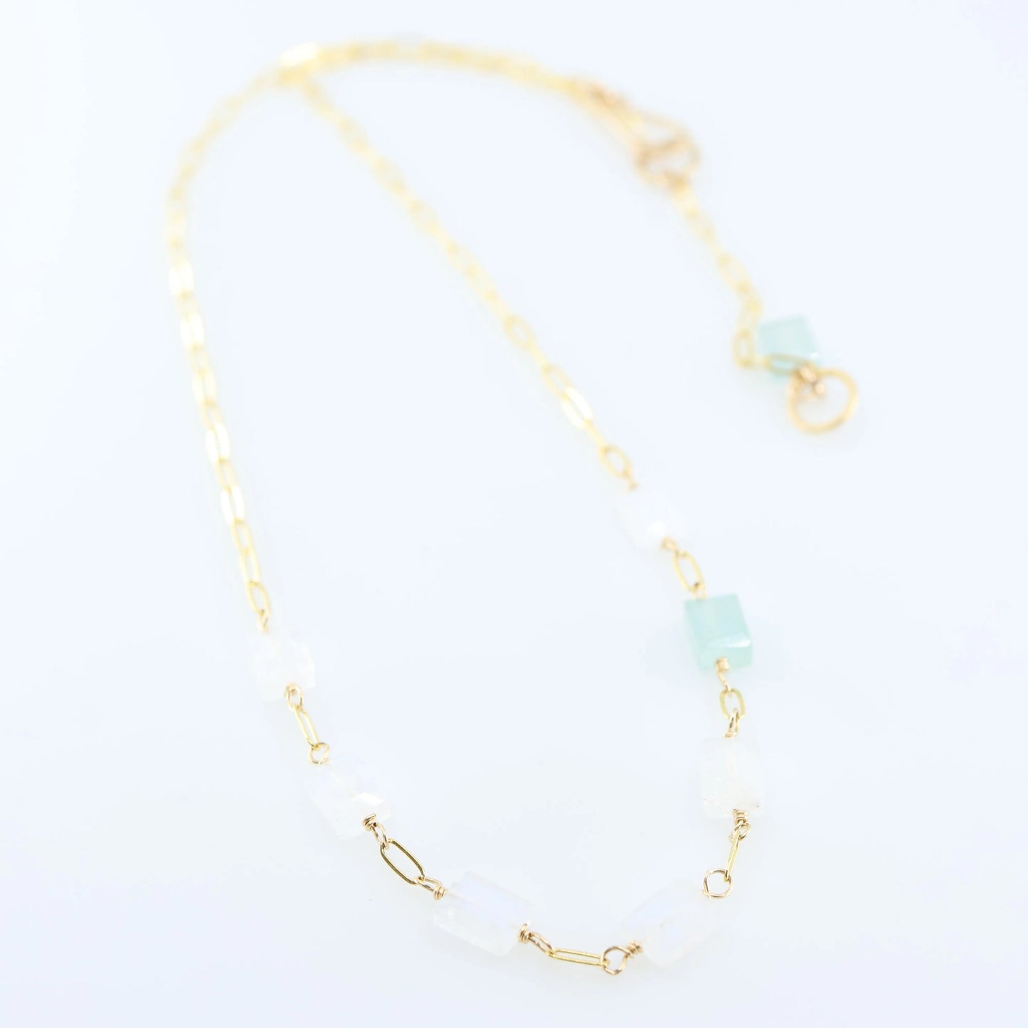 7 Drop Rectangle Moonstone Gemstone Necklace J.Mills Studio