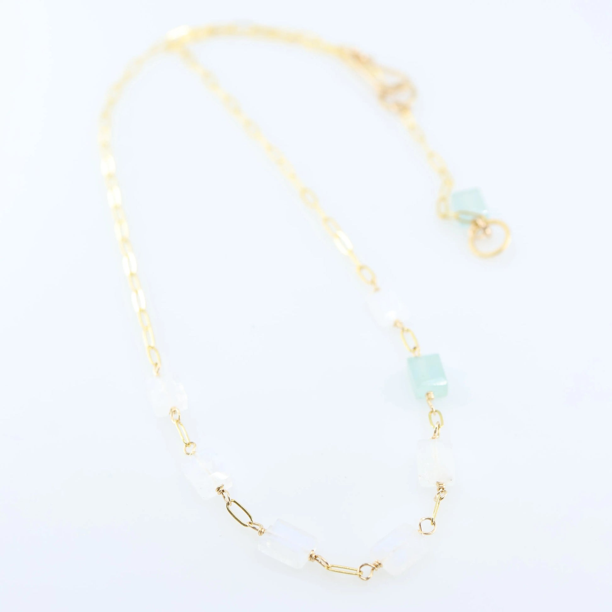 7 Drop Rectangle Moonstone Gemstone Necklace J.Mills Studio