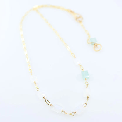 7 Drop Rectangle Moonstone Gemstone Necklace J.Mills Studio