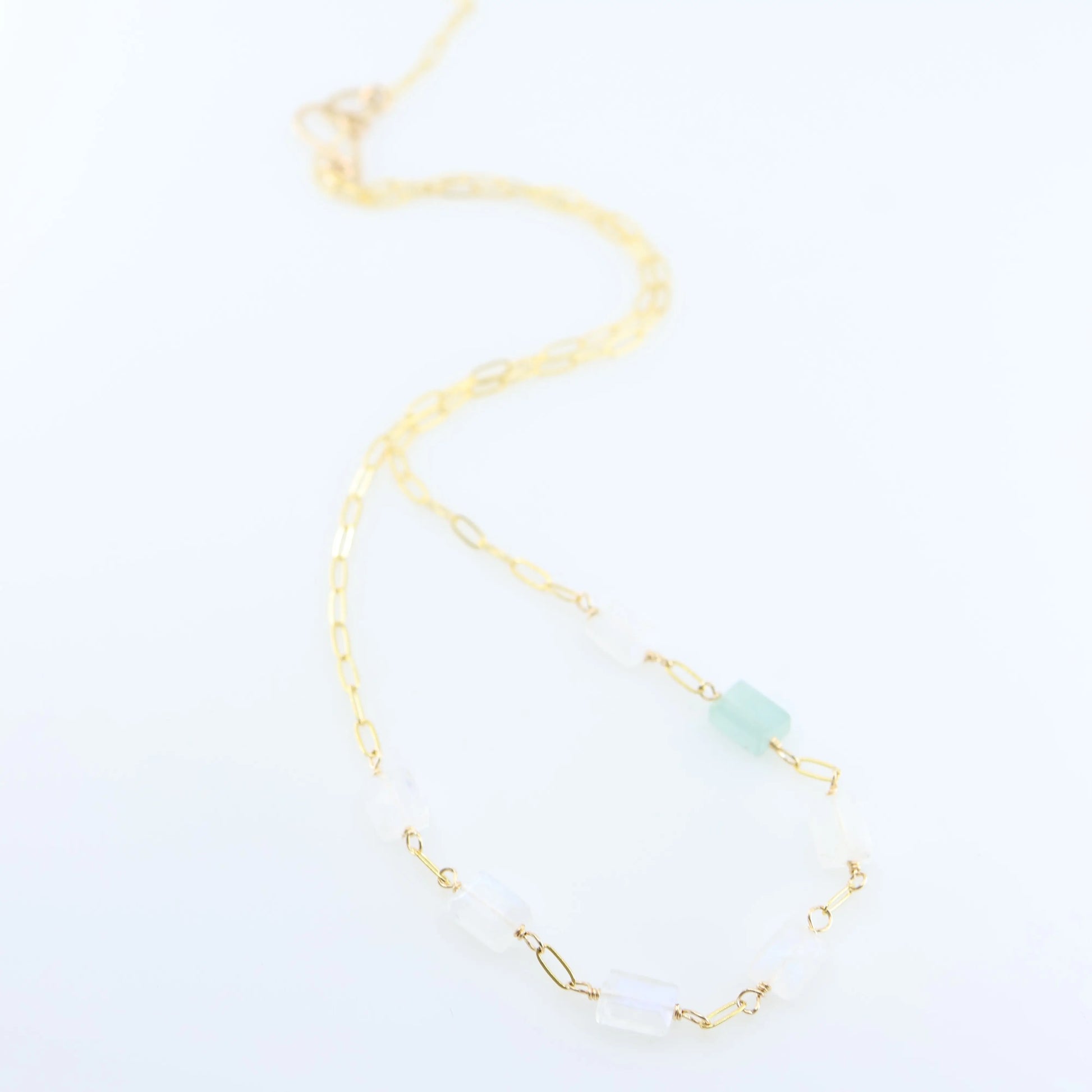 7 Drop Rectangle Moonstone Gemstone Necklace J.Mills Studio