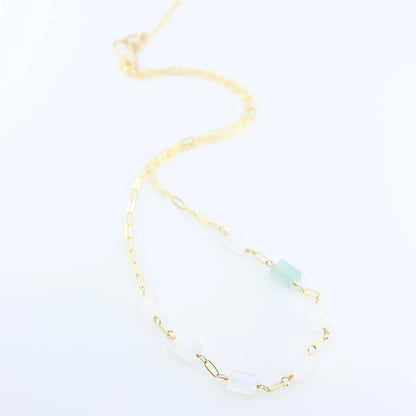 7 Drop Rectangle Moonstone Gemstone Necklace J.Mills Studio