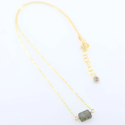 Single Rectangle Gemstone Necklace J.Mills Studio