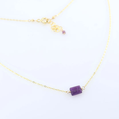 Single Rectangle Gemstone Necklace J.Mills Studio