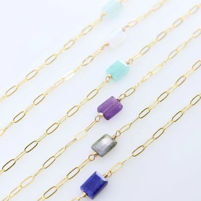 Single Rectangle Cut Gemstone Bracelet J.Mills Studio