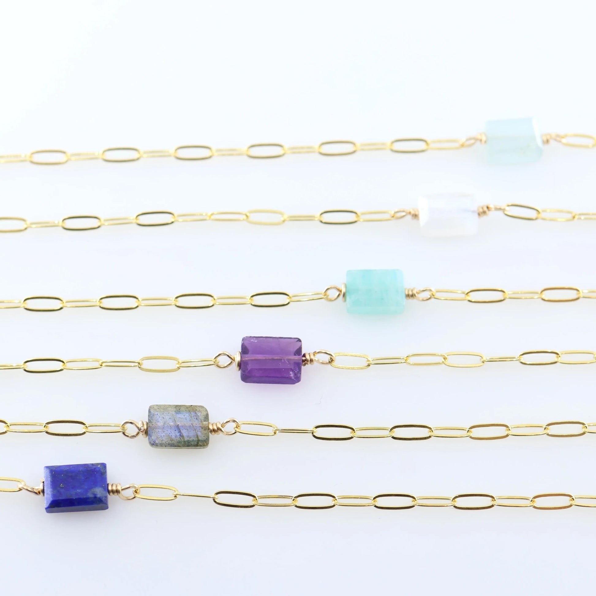 Single Rectangle Cut Gemstone Bracelet J.Mills Studio