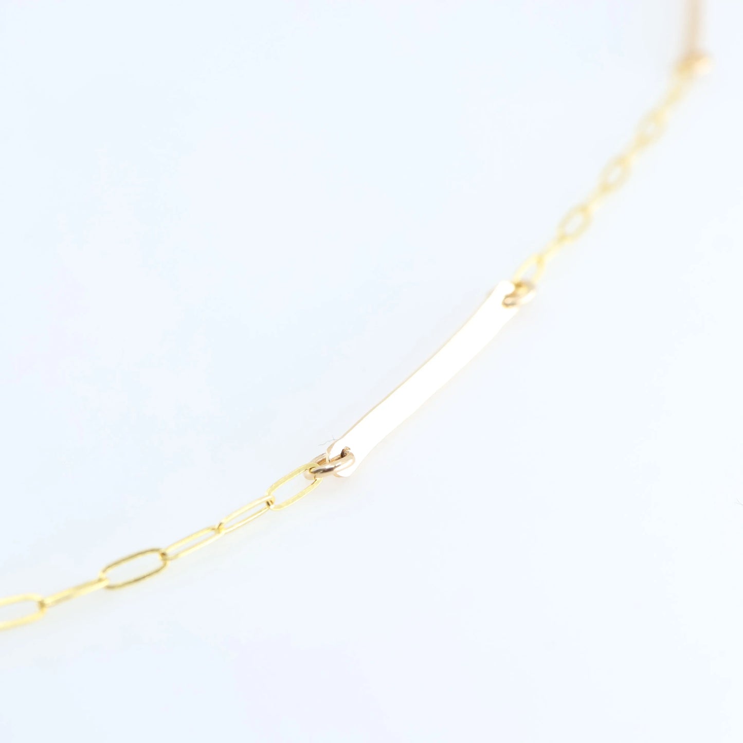 Forged Bar and Paperclip Chain Necklace with Lapis Lazuli Accent J.Mills Studio