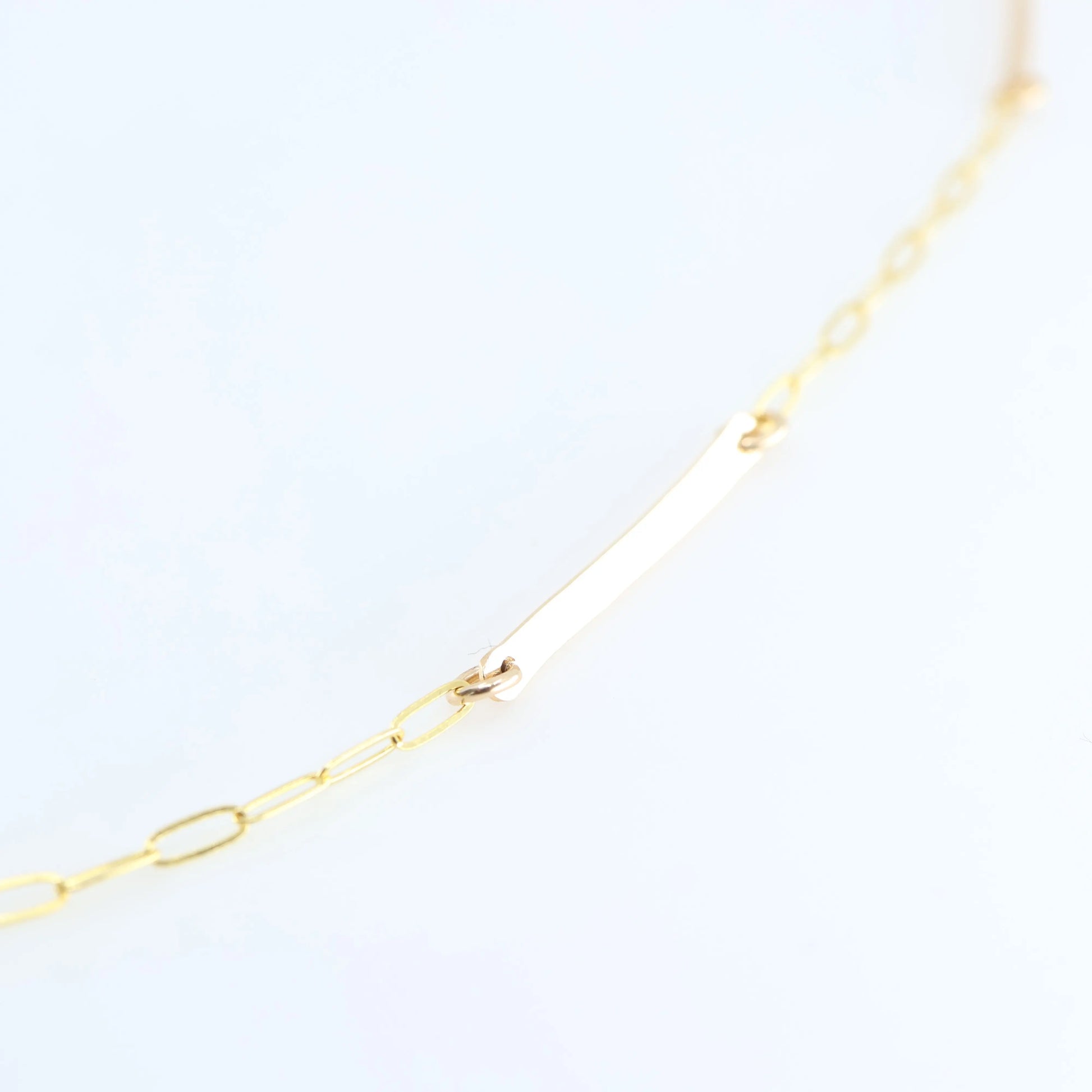 Forged Bar and Paperclip Chain Necklace with Lapis Lazuli Accent J.Mills Studio