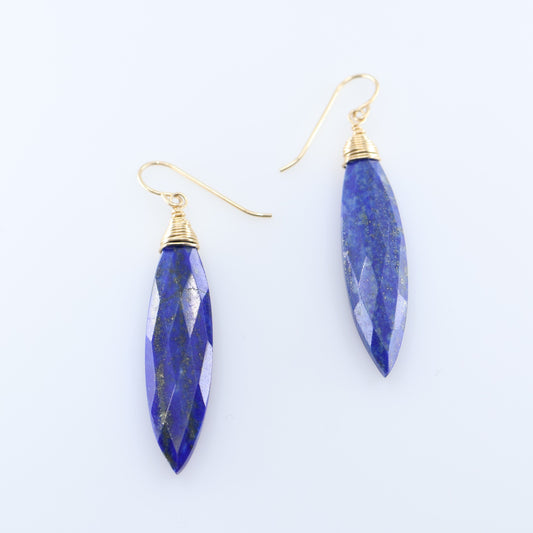 Lapis Lazuli Marquis Gemstone Earrings J.Mills Studio