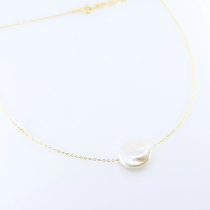 Single Coin Pearl Necklace J.Mills Studio