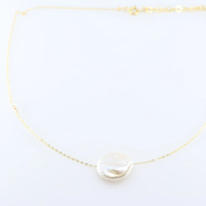 Single Coin Pearl Necklace J.Mills Studio
