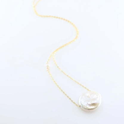 Single Coin Pearl Necklace J.Mills Studio