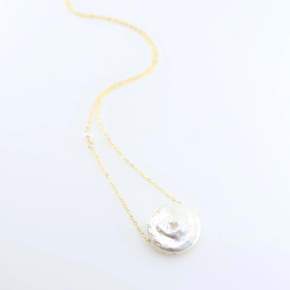 Single Coin Pearl Necklace J.Mills Studio