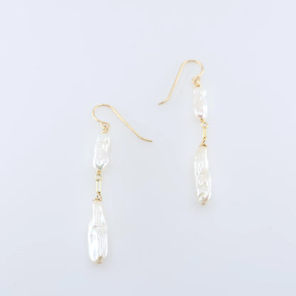 Freshwater Biwa Pearl Cascade Earrings J.Mills Studio