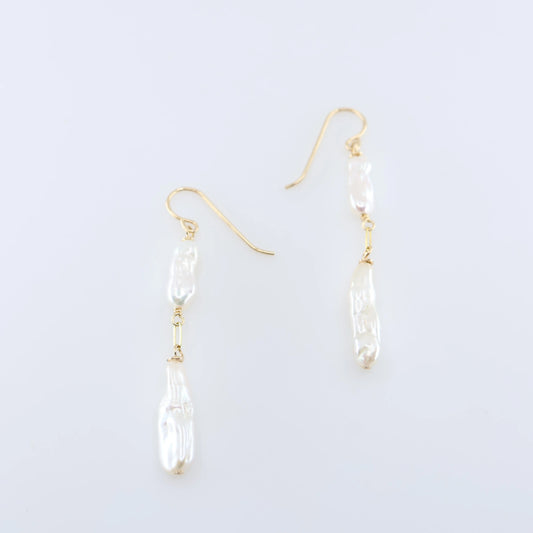 Freshwater Biwa Pearl Cascade Earrings J.Mills Studio
