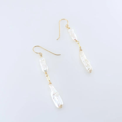 Freshwater Biwa Pearl Cascade Earrings J.Mills Studio