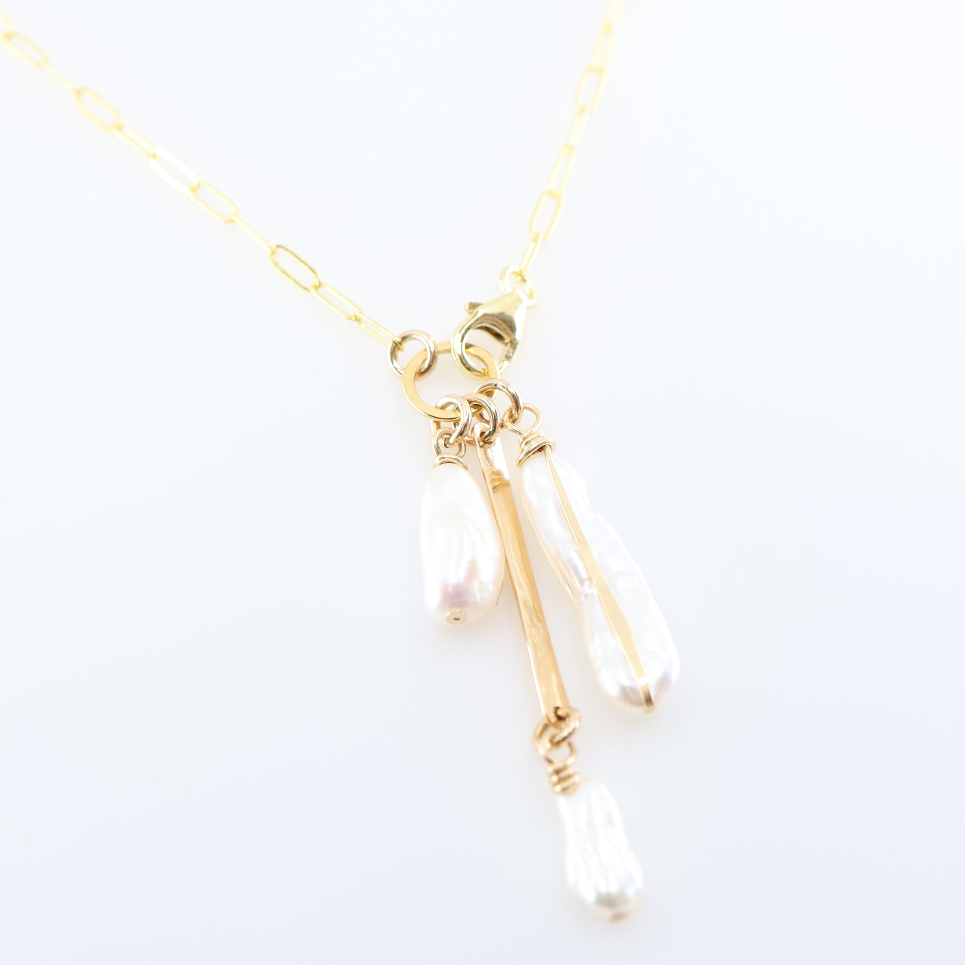 Freshwater Biwa Pearl Cascade Necklace J.Mills Studio