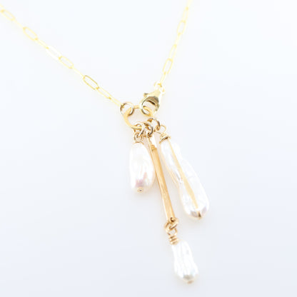 Freshwater Biwa Pearl Cascade Necklace J.Mills Studio