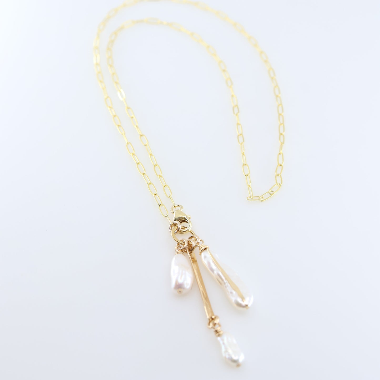Freshwater Biwa Pearl Cascade Necklace J.Mills Studio