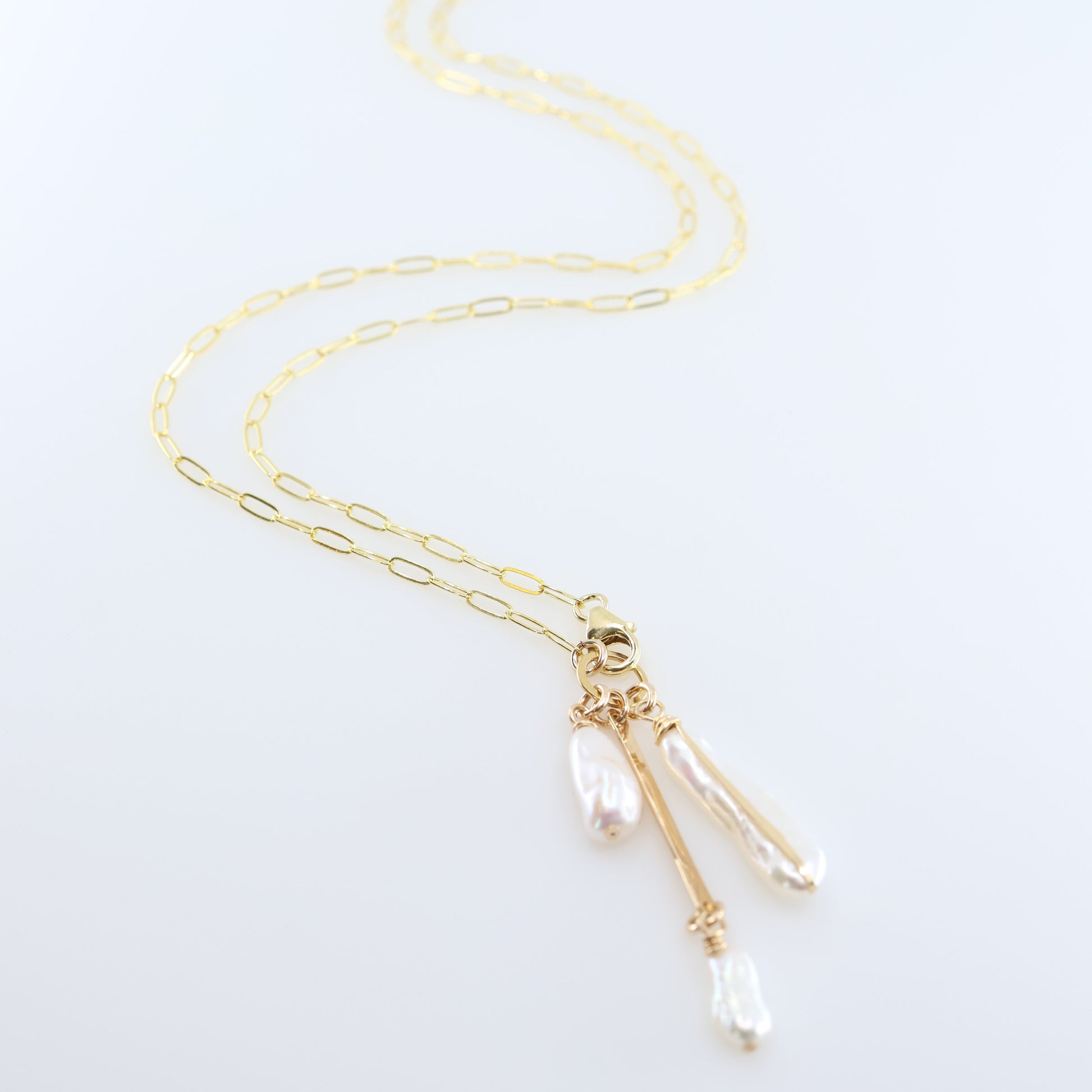 Freshwater Biwa Pearl Cascade Necklace J.Mills Studio