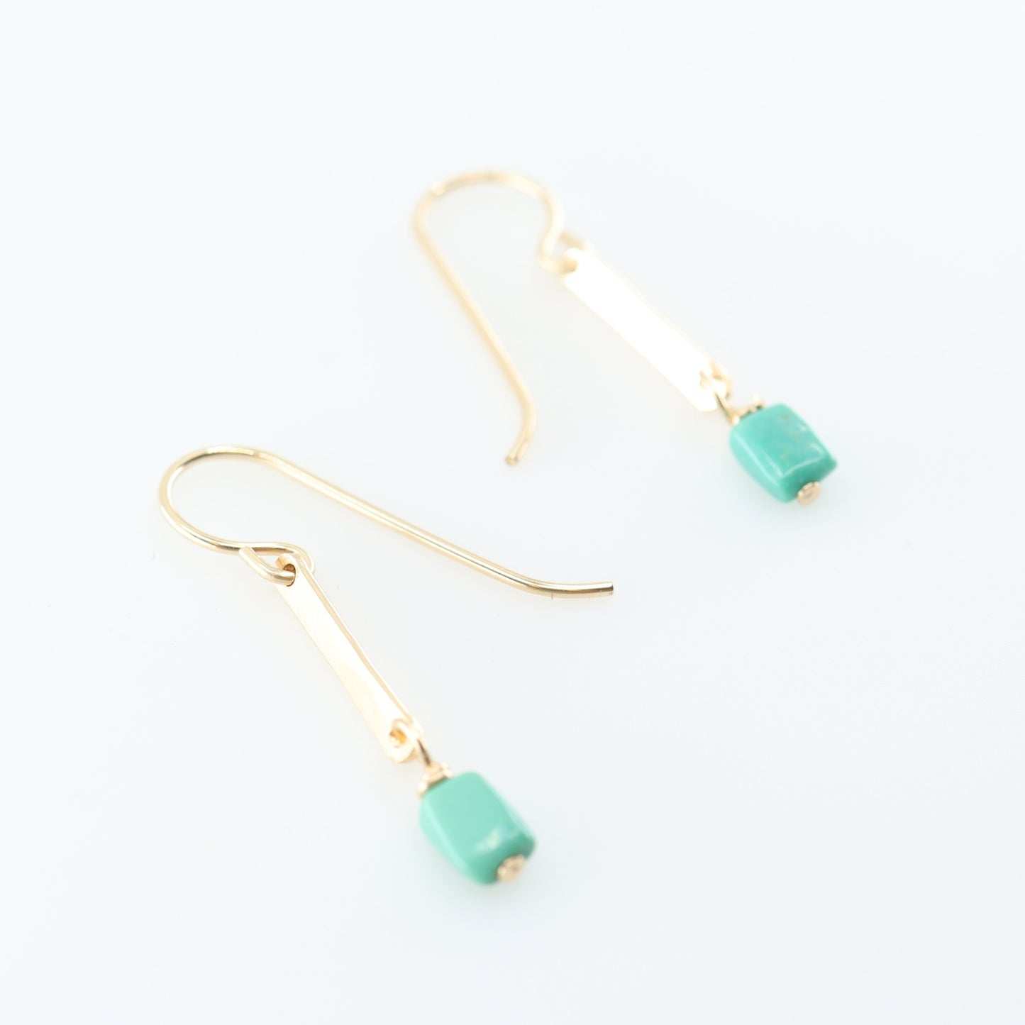 Forged Bar Earrings with Turquoise J.Mills Studio