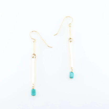 Cascading Bar Earrings with Turquoise J.Mills Studio