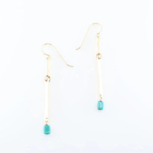 Cascading Bar Earrings with Turquoise J.Mills Studio