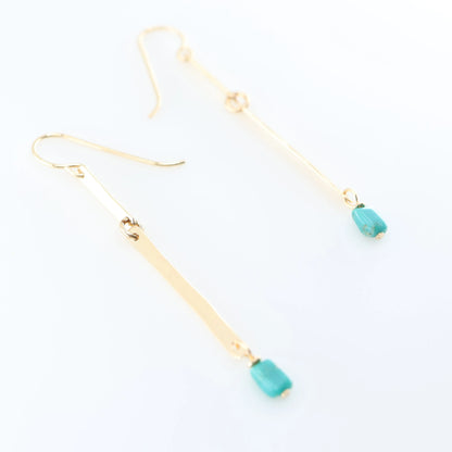 Cascading Bar Earrings with Turquoise J.Mills Studio