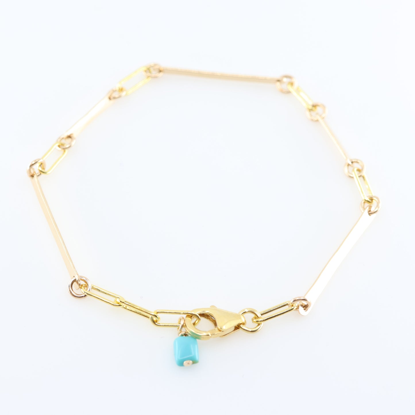 Forged Bar Bracelet with Turquoise J. Mills Studio