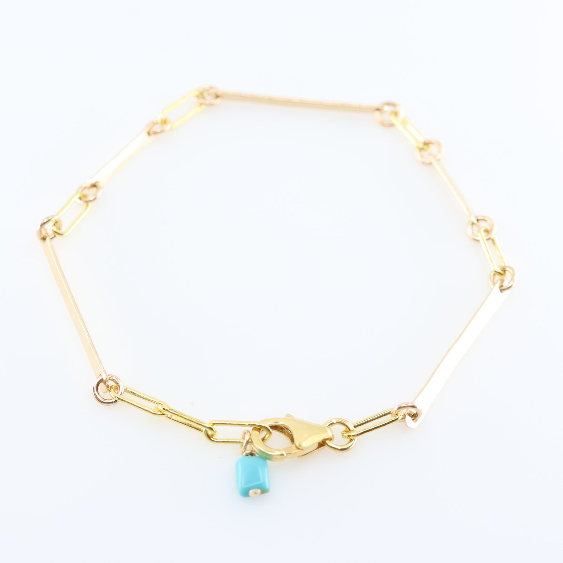 Forged Bar Bracelet with Turquoise J. Mills Studio