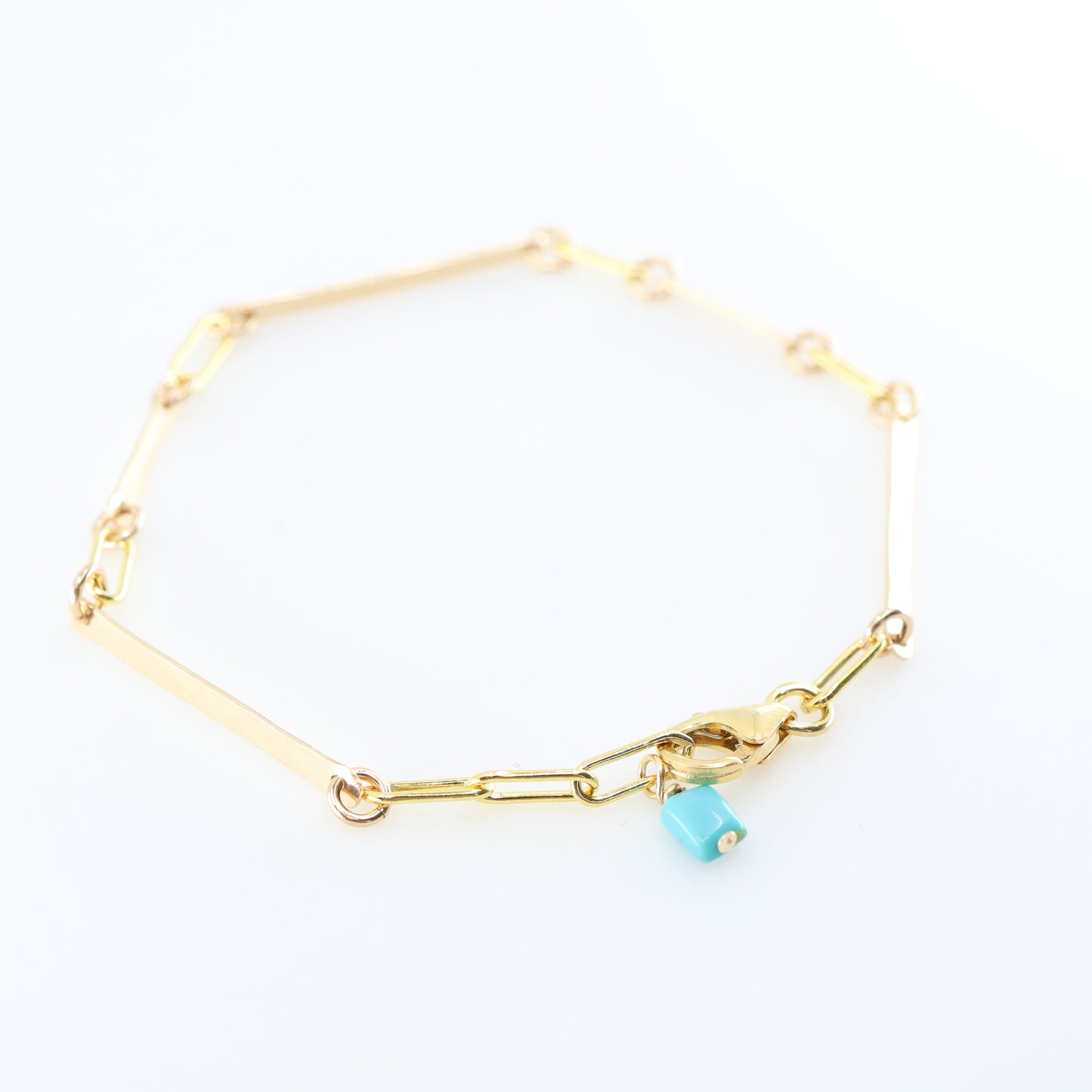 Forged Bar Bracelet with Turquoise J. Mills Studio