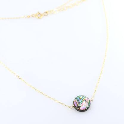 Single Abalone Coin Necklace