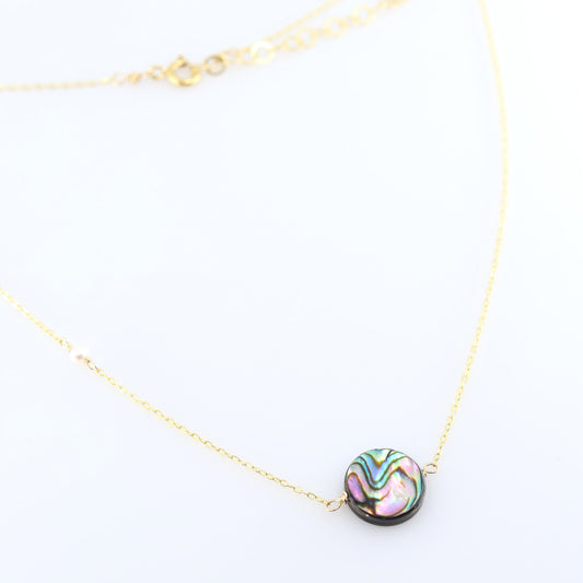 Single Abalone Coin Necklace