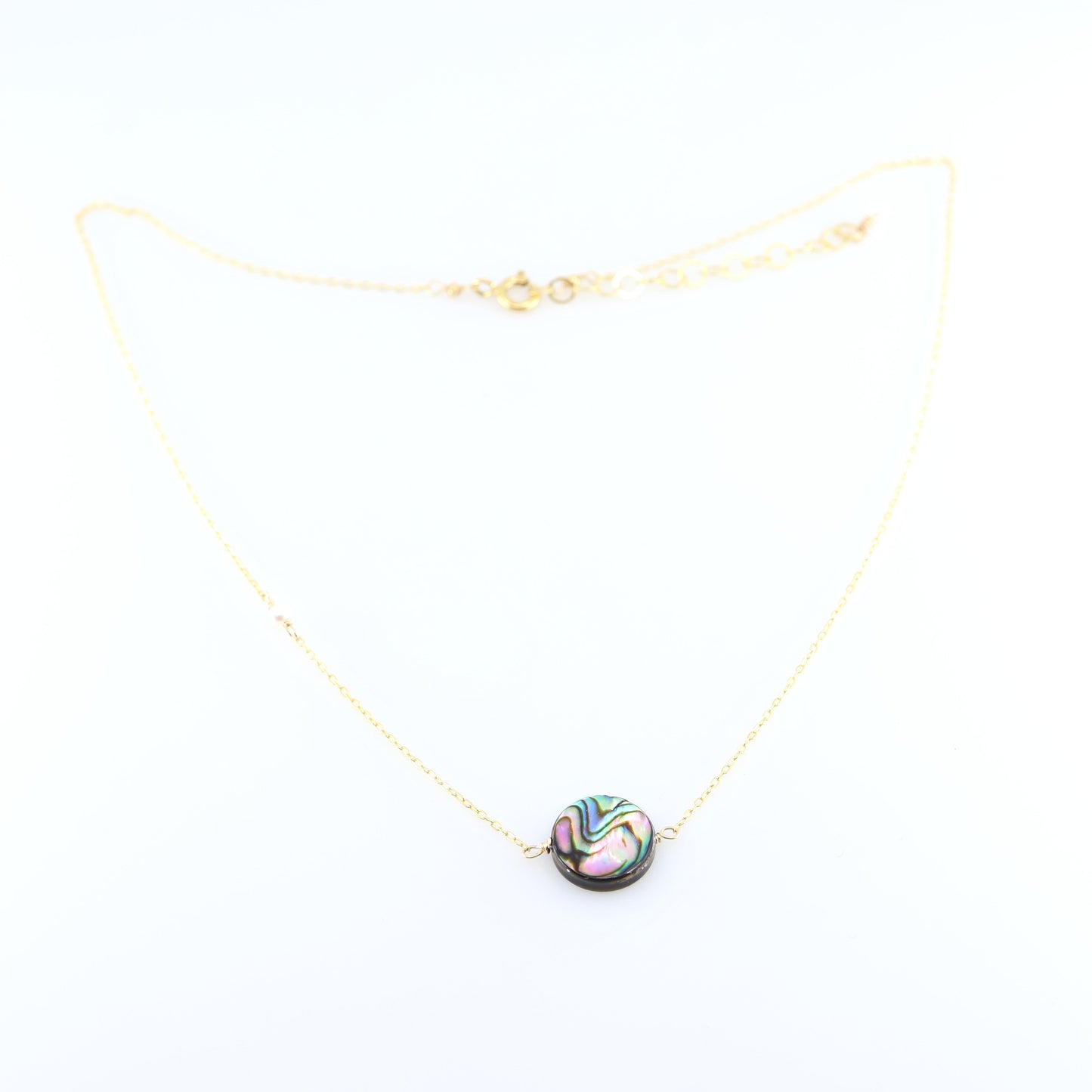 Single Abalone Coin Necklace