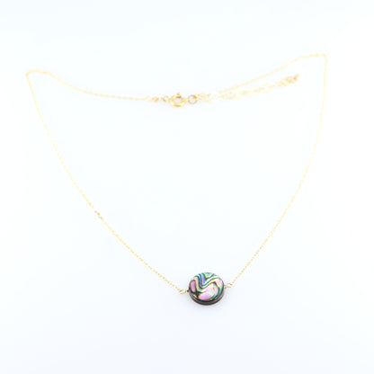 Single Abalone Coin Necklace