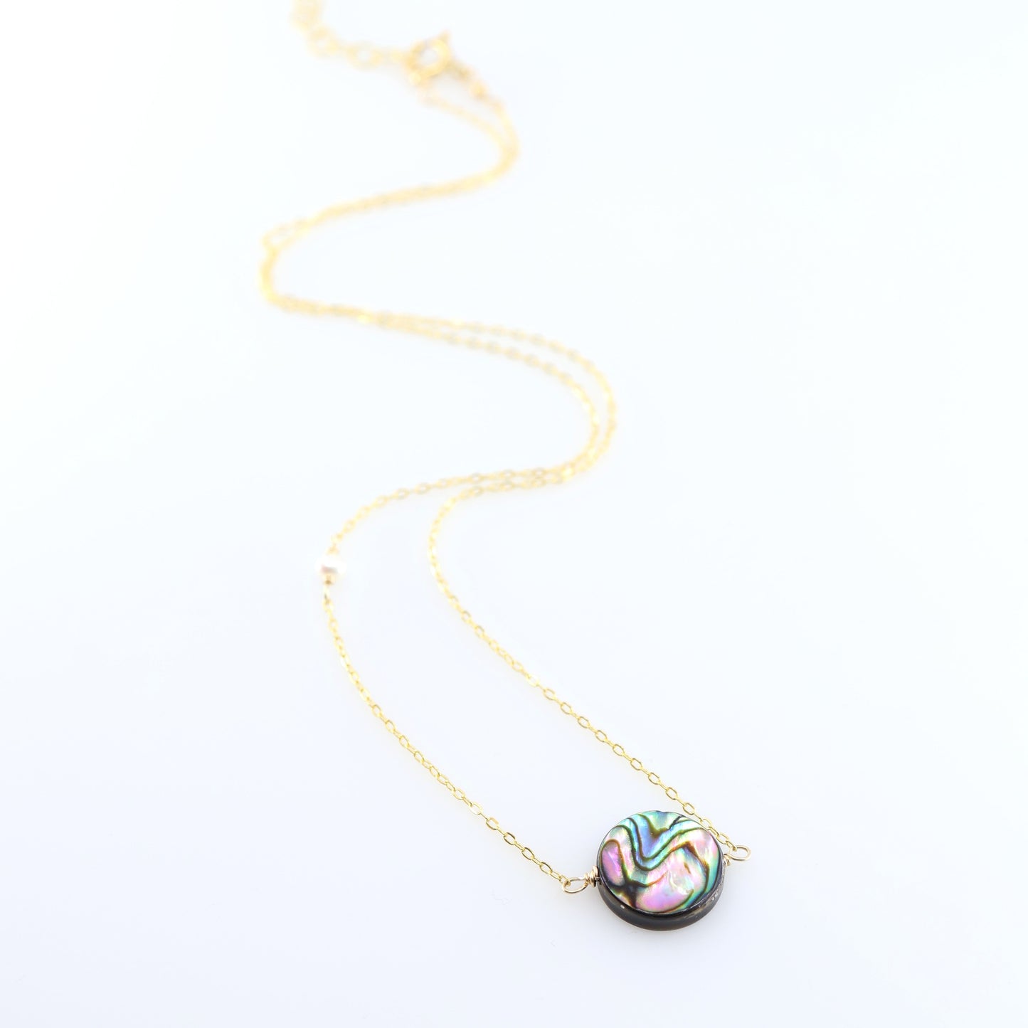 Single Abalone Coin Necklace