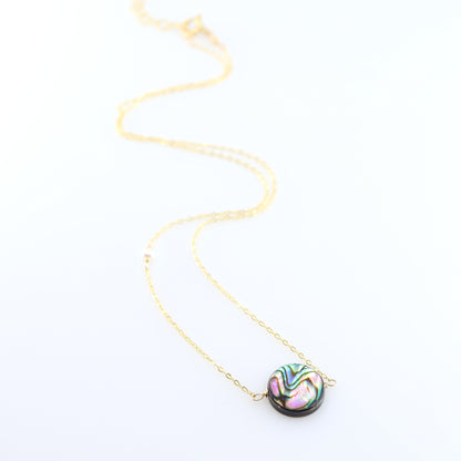 Single Abalone Coin Necklace