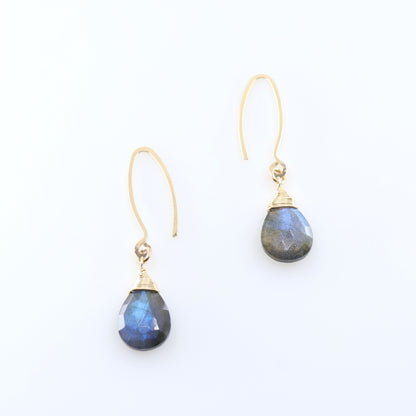 Labradorite Teardrop on Handforged Earwire