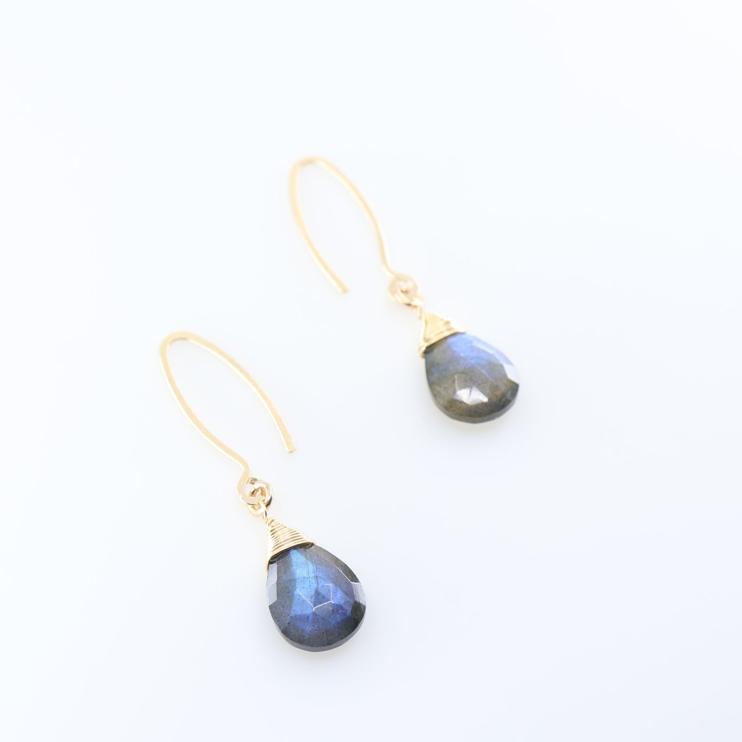 Labradorite Teardrop on Handforged Earwire