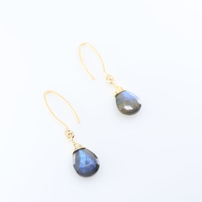 Labradorite Teardrop on Handforged Earwire