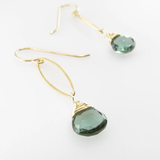 Marquis Link Earrings with Indicolite J.Mills Studio